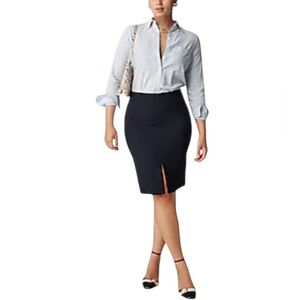 J. Crew Navy Blue Kramer Pencil Skirt with Italian 4 Season Stretch NWT 22